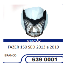 Carenagem Farol Completa Compatível Fazer-150 2013/2019 (Branco) Sportive